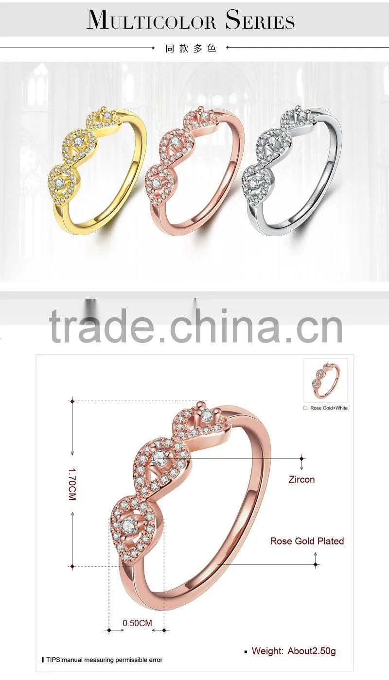 2015 New model Cluster stone saudi arabia gold platinum wedding ring price