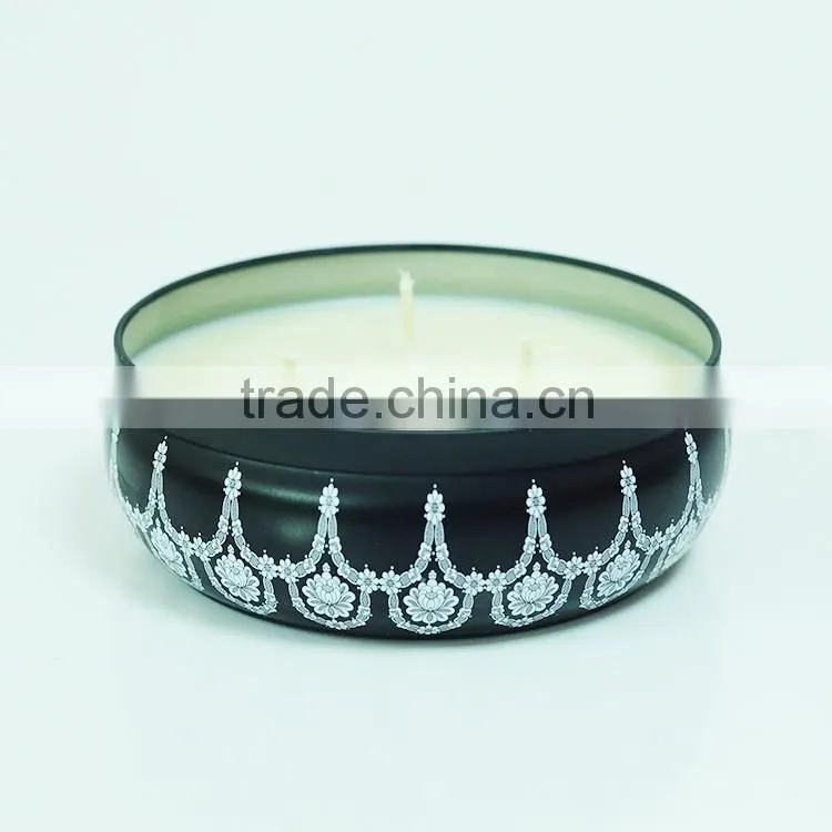 Black travel tin candle/Aroma Tin candle/Tin metal candle/Tins massage candle
