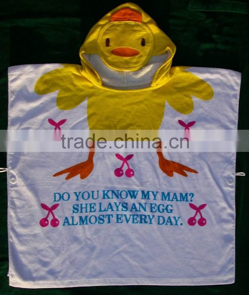 100% Cotton Soft Poncho Hooded Beach Towel