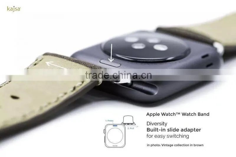 Original kajsa Vintage Collection Genuine Leather Watch Band Wrist Strap For 42MM Apple Watch MT-3968