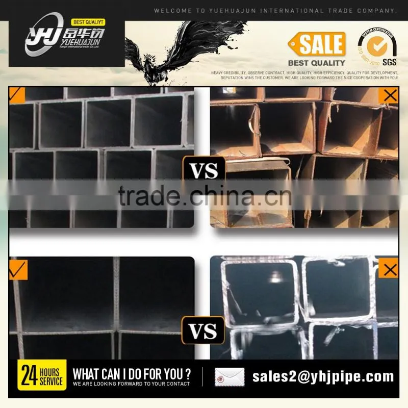 MS ERW Black Square And Rectangular Hollow Section Pipes/40x40 steel square pipe