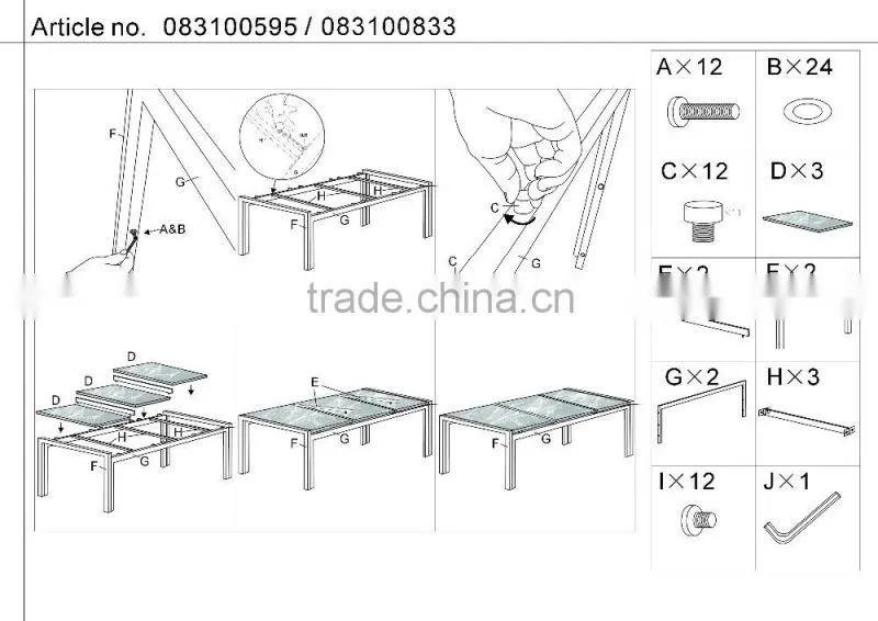 Pre cut granite korea table top