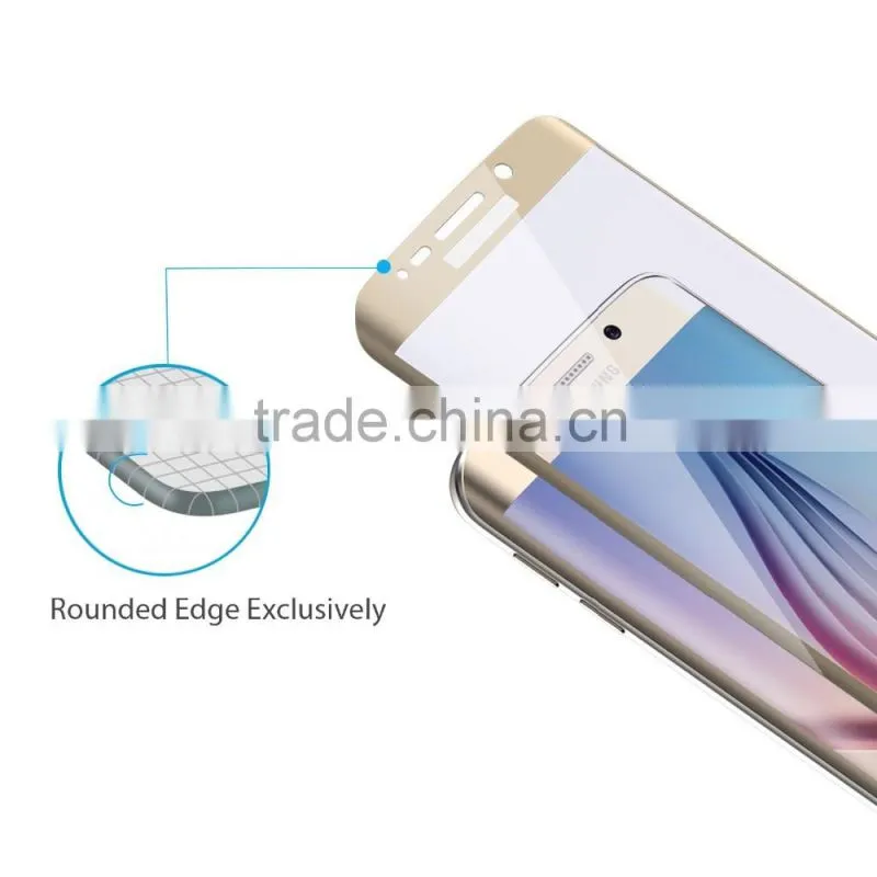 Keno 2016 Newest 3D Hot Curved Tempered Glass Screen Protector for Samsung Galaxy S6 Edge Curved Tempered Glass