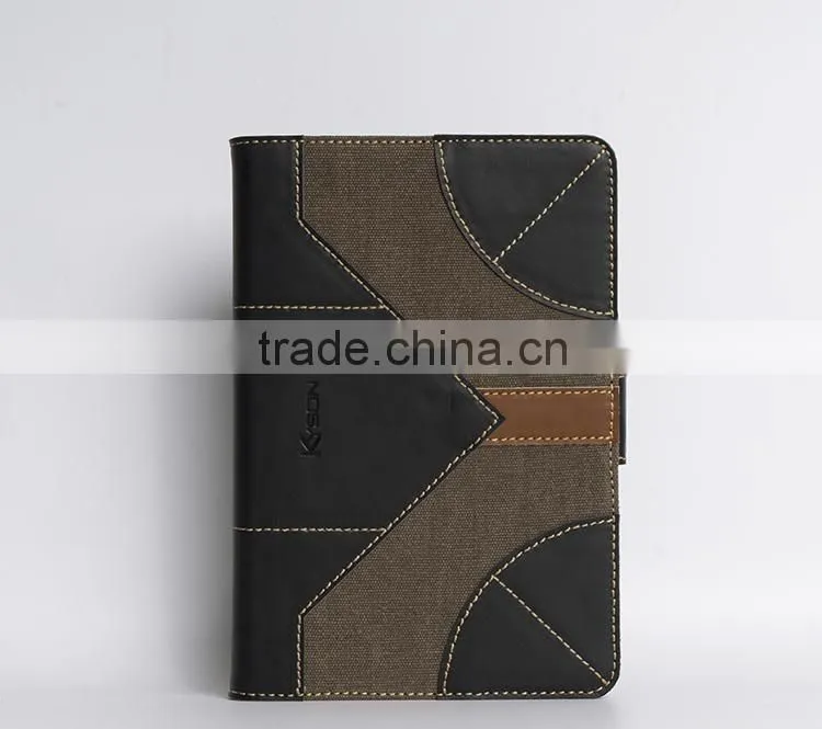 Genuine cowhide leather case for iPad mini 4 handmade waxed canvas case for ipad mini sleeve