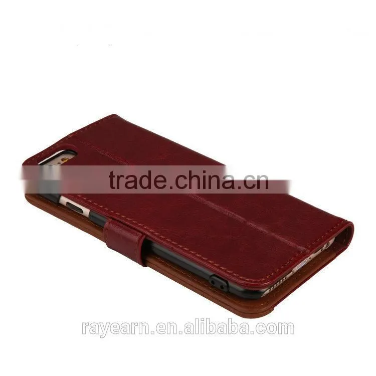 Flip cover leather case compatible with all brands smartphone for apple iPhone with button close