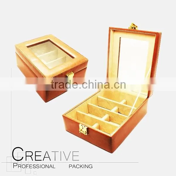 C&Y make luxury PU leather 4 slot sunglass boxes