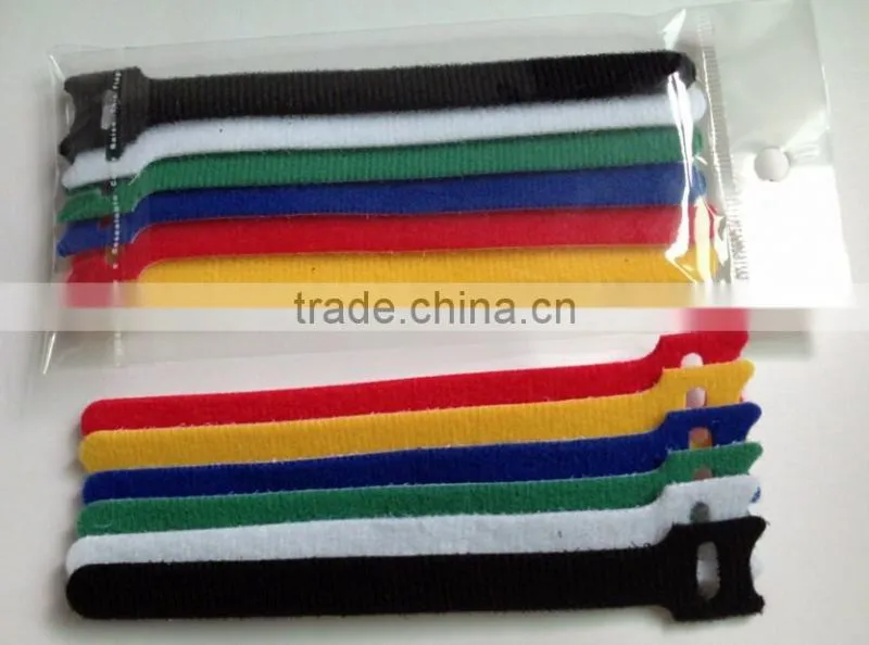 Double side adjustable back to back hook and loop cable tie