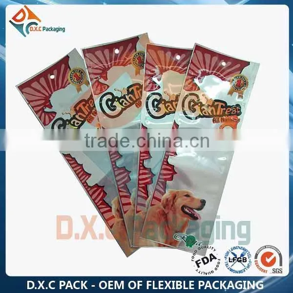 Pet Products Round Hook Three Side Seal Packaging Bags