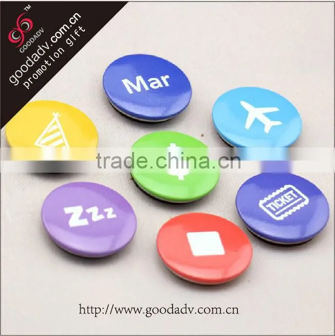 Promotional tinplate magnetic badge / customized magnetic round button name badge