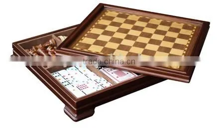 Solid wooden chess game set table