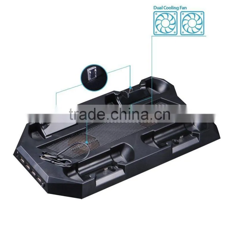 SmaAcc Dual Controller Charging Dock Console Cooling Fan Stand for Playstation 4 PS4