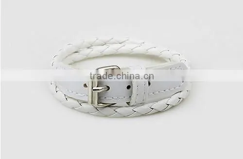 Factory top selling wholesale buckle mens leather bracelet/