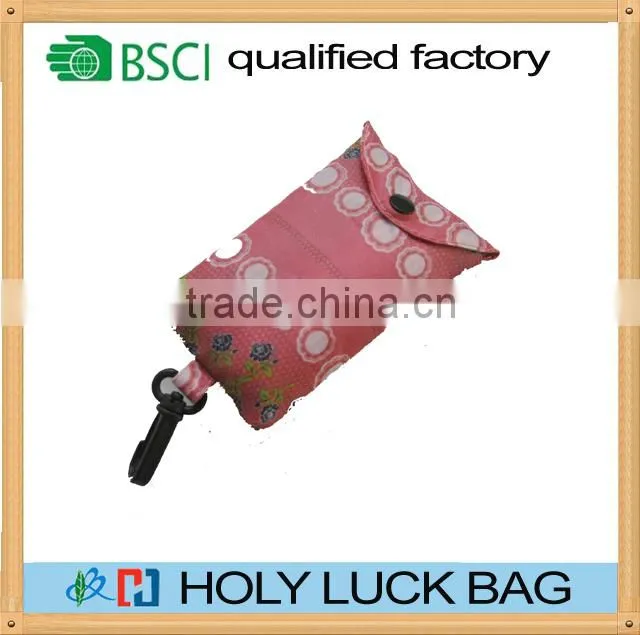 Holy Luck folding reusable tote bag wtih small pounch wholesale eco bag