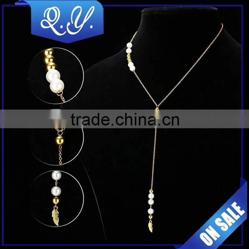 High Quality Pearl Pendant Jewelry Gold Plated Chain Necklace