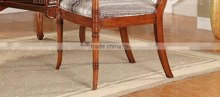 American country style solid wood frame chair with chenille fabric finish for dining AH-208