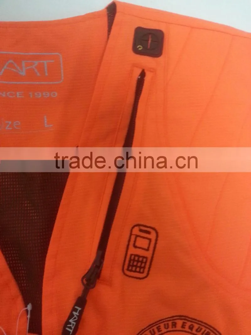 Winter waterproof breathable orange hunting vest