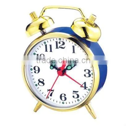metal case mechanical alarm clock, wind up movement
