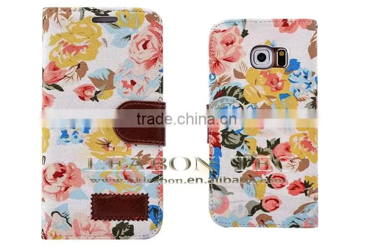 Wholesale Alibaba Leather Cell Phone Cover Case, For Samsung Galaxy S6 Wallet Leather Case