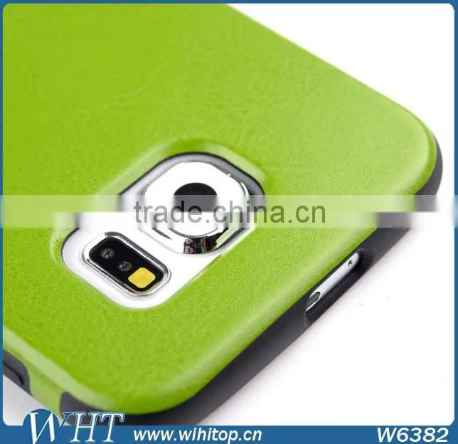 Mobile Accessory Ultra Thin Letaher Coated Soft TPU Case for Galaxy S6