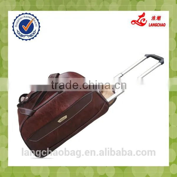 Crocodile PU Material High Quality Steel Trolley Alibaba China Direct Factory Wholesale Lightweight Duffle Bags