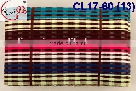 CL17-60 2016 latest best quailty colorful rainbow nice pattern popular design aso oke on factory price