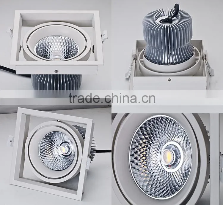 High quality aluminum material,anodic oxidation treatmen,trecessed led cob grille light