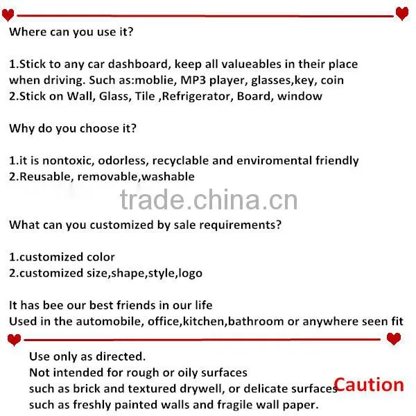 Phone Sticky Pad as car accessories market in china