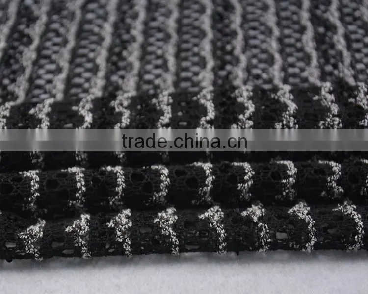 Jiufan Textile 2015 High Quality Fancy Fabric TR Sequined Knit Stripe Fabric For Sweater