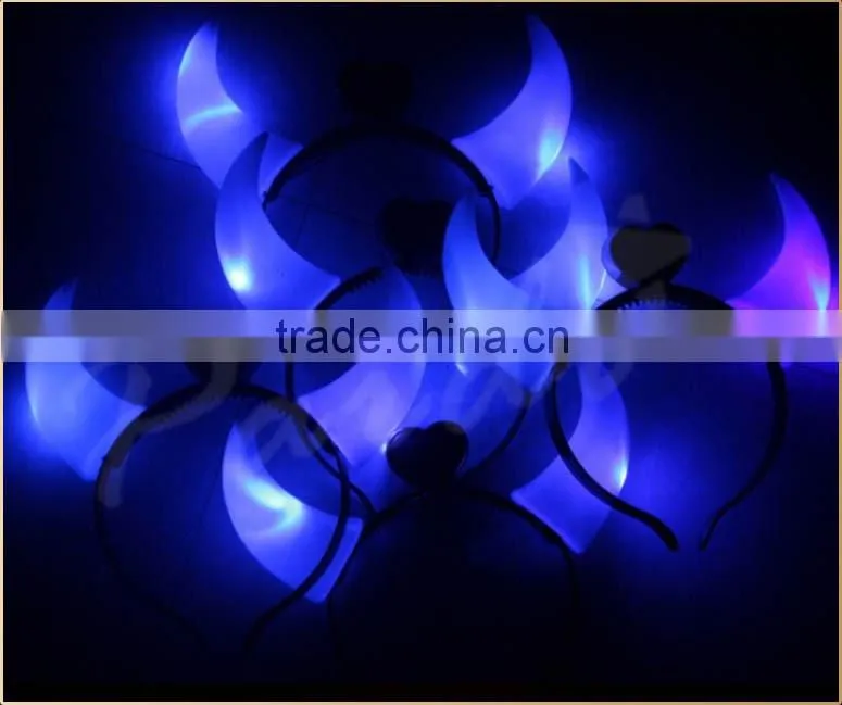 Factory supply cheap halloween led light up devil horns