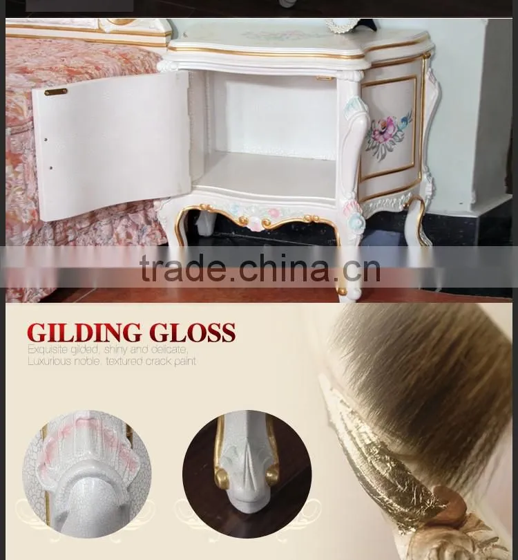 luxury european furniture - baroque antique solid wood bedstand-Monarchy furniture
