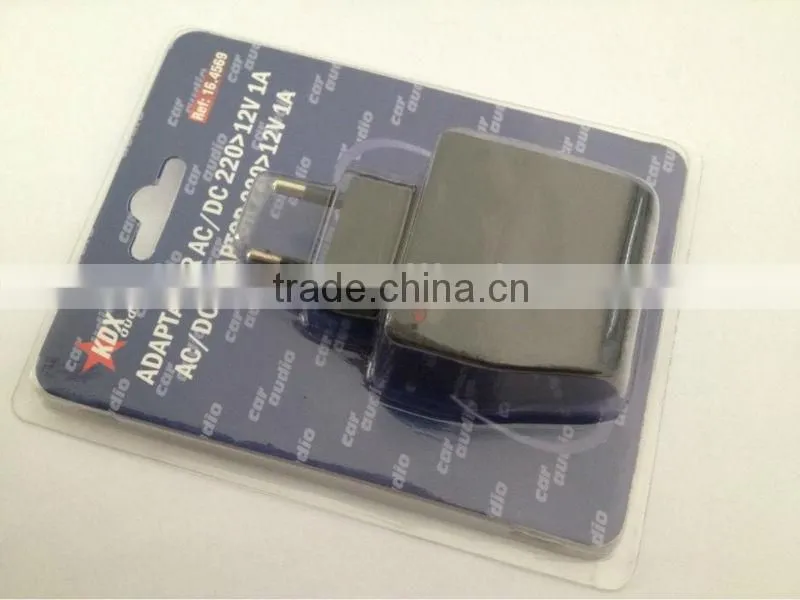 EU plug 110/240V to 12V AC/DC adapter car charger converter