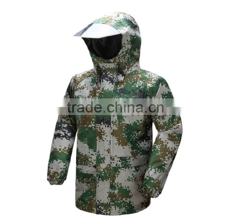 Super waterproof camouflage eco-friendly materials military raincoat