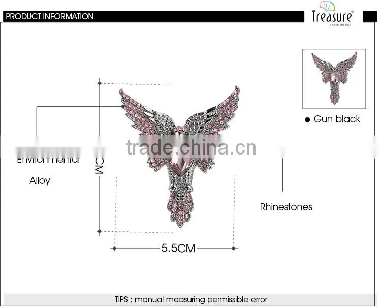 Brand Treasure eagle brooch yiwu new design fashion wedding diamond eagle brooch