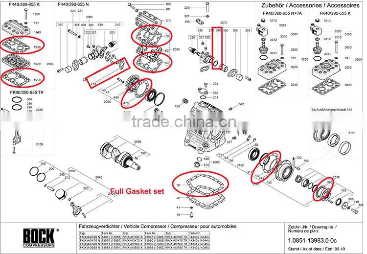 FK40-655K Bock Air Compressor Gasket,Air Compressor Head Gasket,compressor sealing gasket