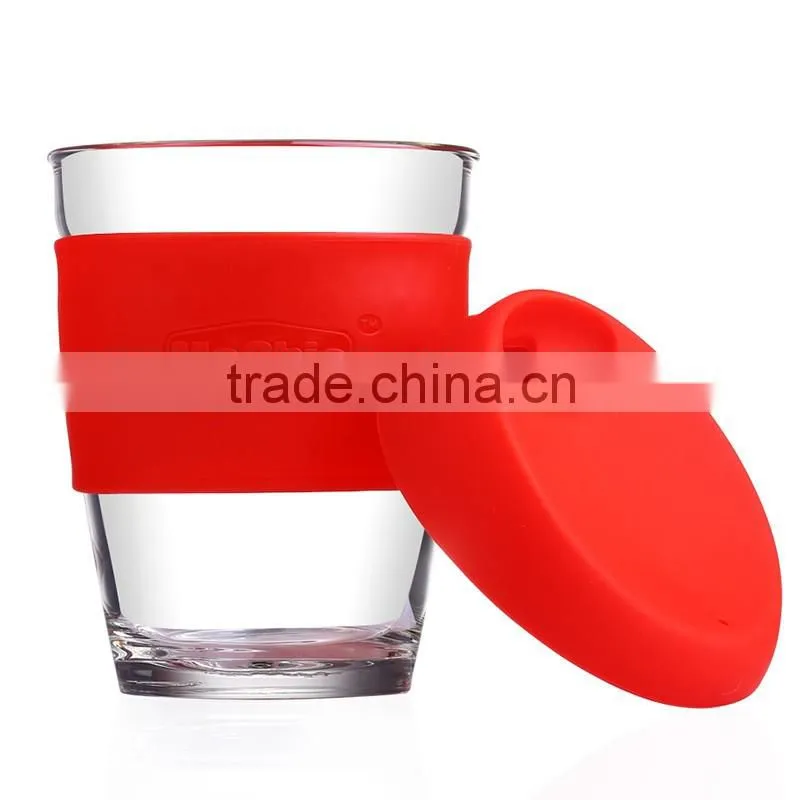8oz 12oz 16oz custom Reusable Plastic Tritan classic coffee tumbler travel mugs water cups with Silicon sleeve and lid