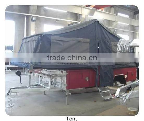 Glulam fast folding table for forward camping trailer