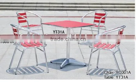 Chinese furniture aluminum colorful dining restaurant set YC001A YT31A