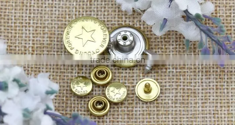 8mm brass metal rivet fashion style single cap jean stud for denim