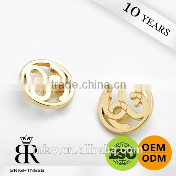 2015 new arrival metal sewing gold button for clothing and coat
