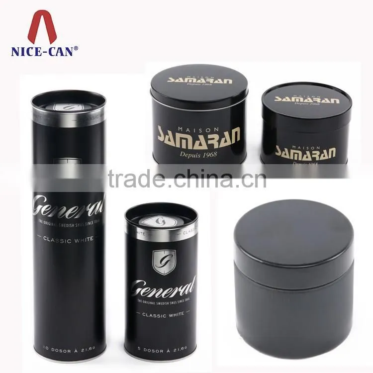 2016 New Customized Round Tea Tin Box, Black Tin Cans Made in China
