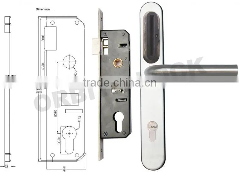 E3091 hotel rfid card lock hotel lockset