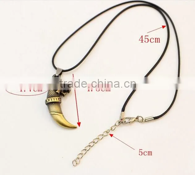 Popular PUNK charm wolf tooth pendants Necklace gift