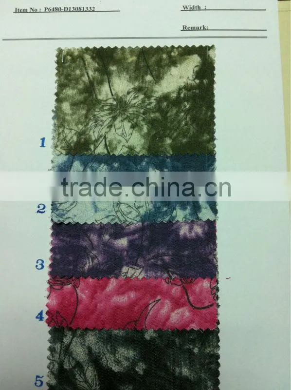 cotton spandex denim printed fabric:P6480-D13081332