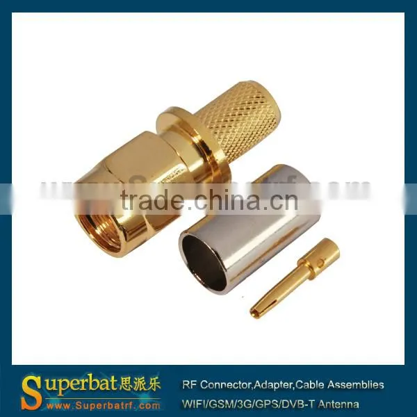 50 Ohm Reverse SMA Plug,Straight ,Crimp Attachment for LMR240