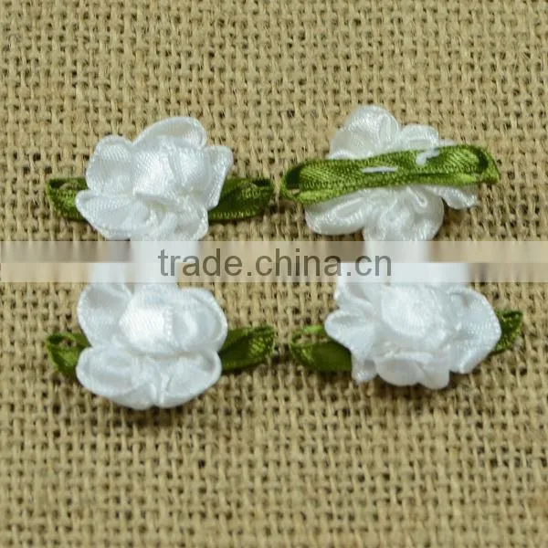 white Ribbon Flower Handmade Rose For Decorative Toys