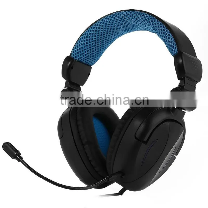 Big stereo headphone gaming headset for PC PS4 Xbox one, tablet foldable headphone with detachable mic