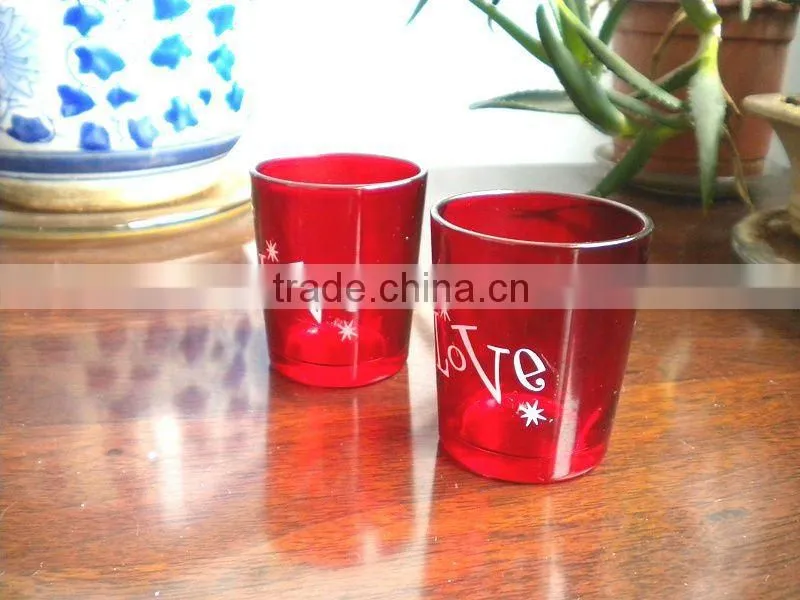 Valentine's Day glass candle holder