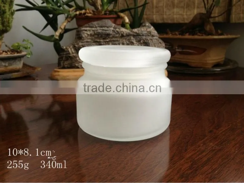 glass candle jar with a glass lid