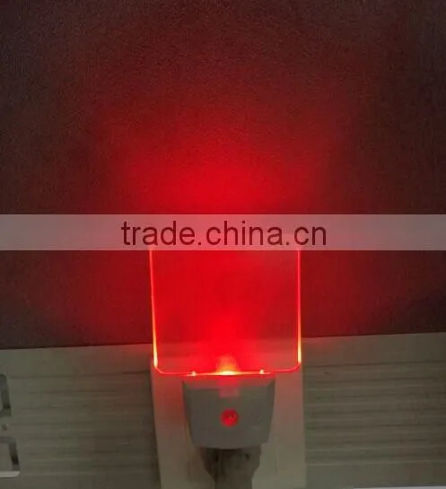 Sensor LED night light lamp 0.5W red led, clear panel