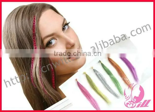 fashion grizzly feathers fake feather hair extensions animal print hair extensions wholesale